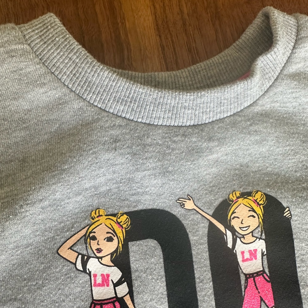 LN GIRLS PINK SWEATSHIRT TUNIC STYLE GIRLS DRESS. SIZE 5T. - Picture 3 of 9